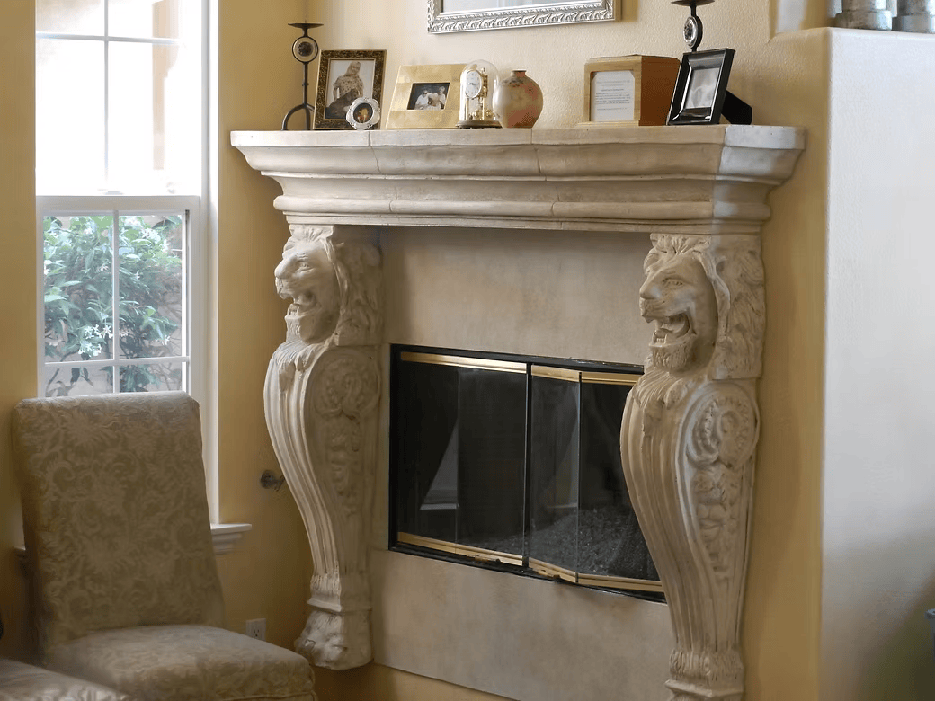 Free Standing Lion Corbel Mantels